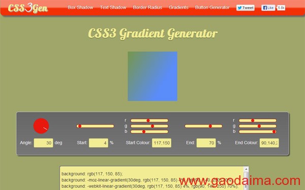 CSS3网页资源:快速生成CSS渐变的10个在...