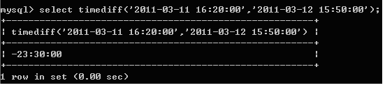 mysql中时间跟日期函数