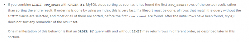 Mysql order by与limit混用圈套