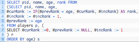 MySQL 查询排行