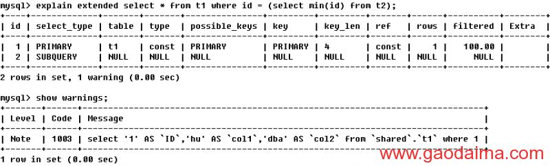 mysql执行计划如何看