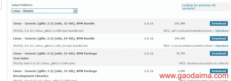 liunx 环境 mysql5.6装配