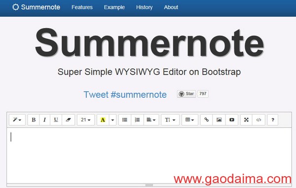 Summernote–基于Bootstrap的文本编辑器